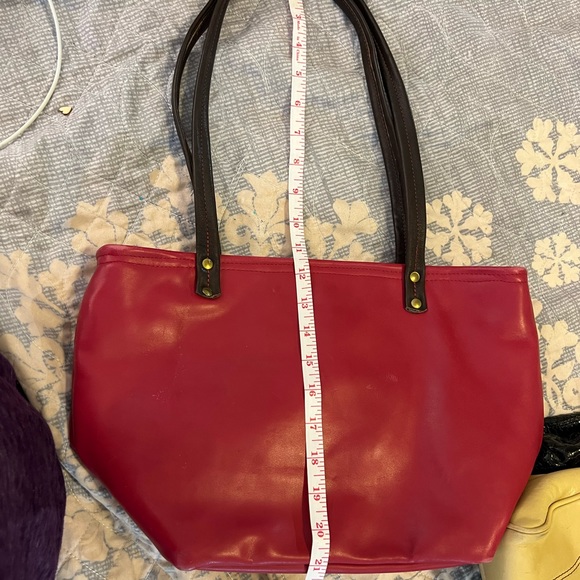 ALTAI MADE IN USA ART BAG RED BROWN LEATHER VGUC CHICAGO BULLS RED COLOR - Picture 5 of 16